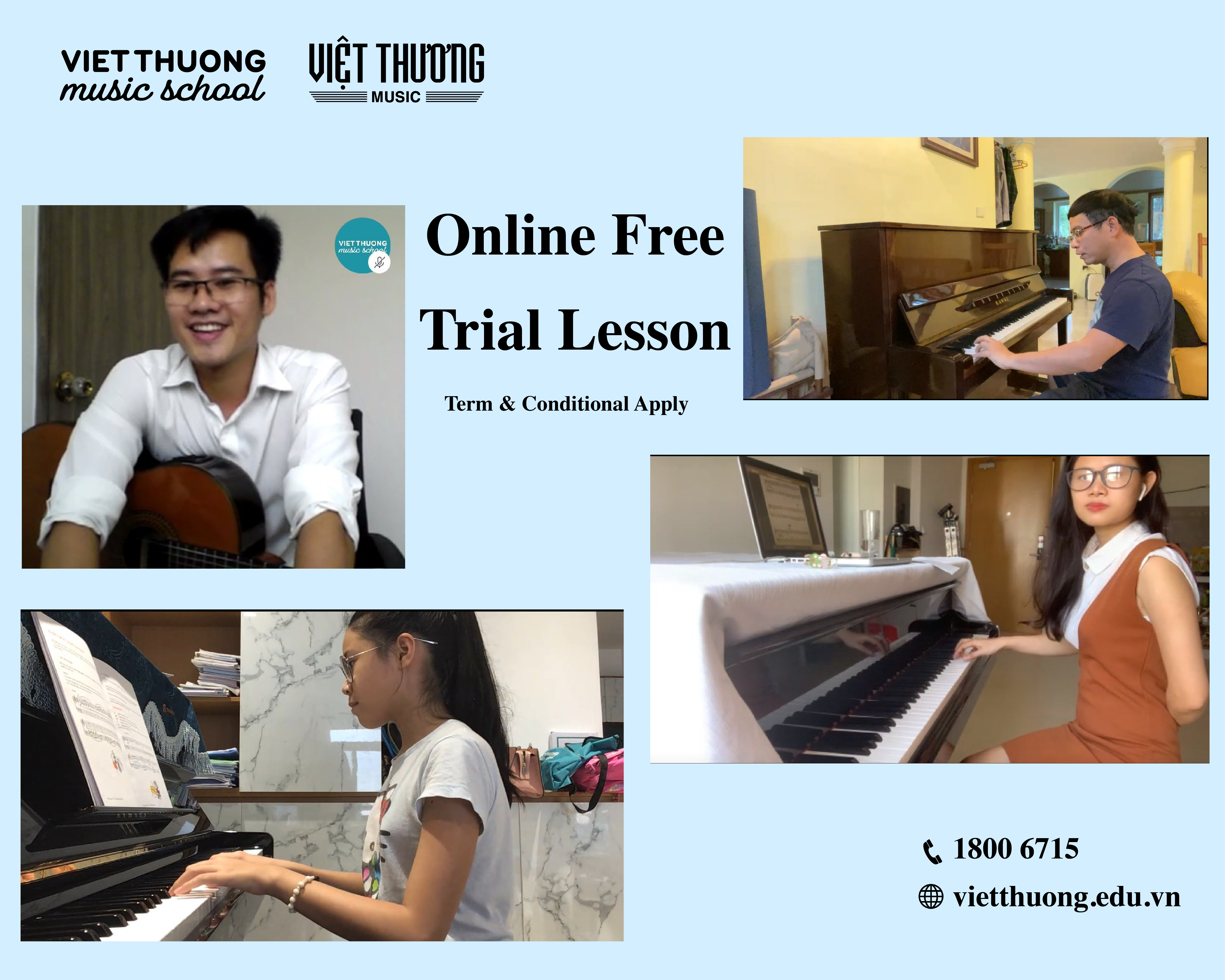 Trường âm nhạc Việt Thương chiêu sinh khóa học nhạc Online