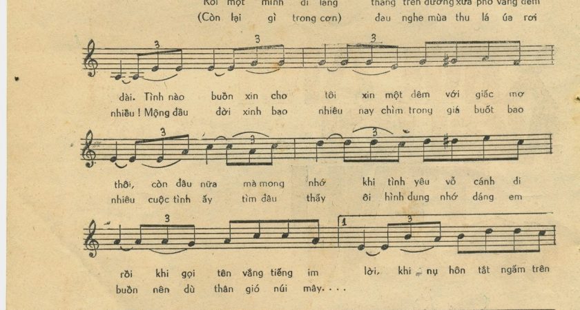 Sheet nhạc bài hát xin làm người tình cô đơn